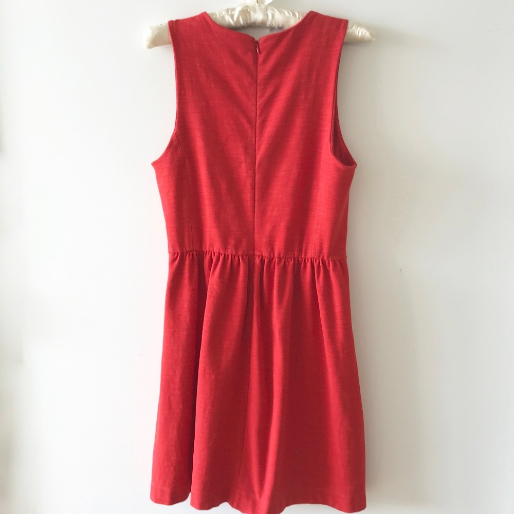 Madewell Solid Red Dress with Side Pockets - Picture 3 of 6